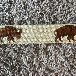 Smathers & Branson needlepoint belt. Buffalo Bison.  Size 36. NEW